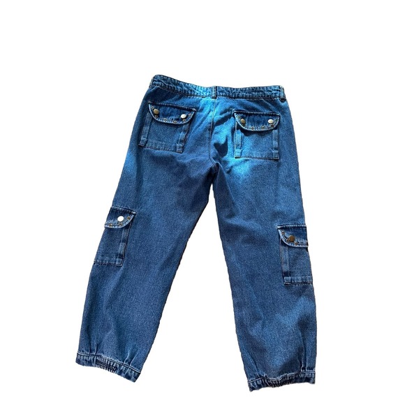 Venus Womens Size 10 Medium Wash Floral Embroidered Cargo Denim Jean Joggers - Picture 7 of 7